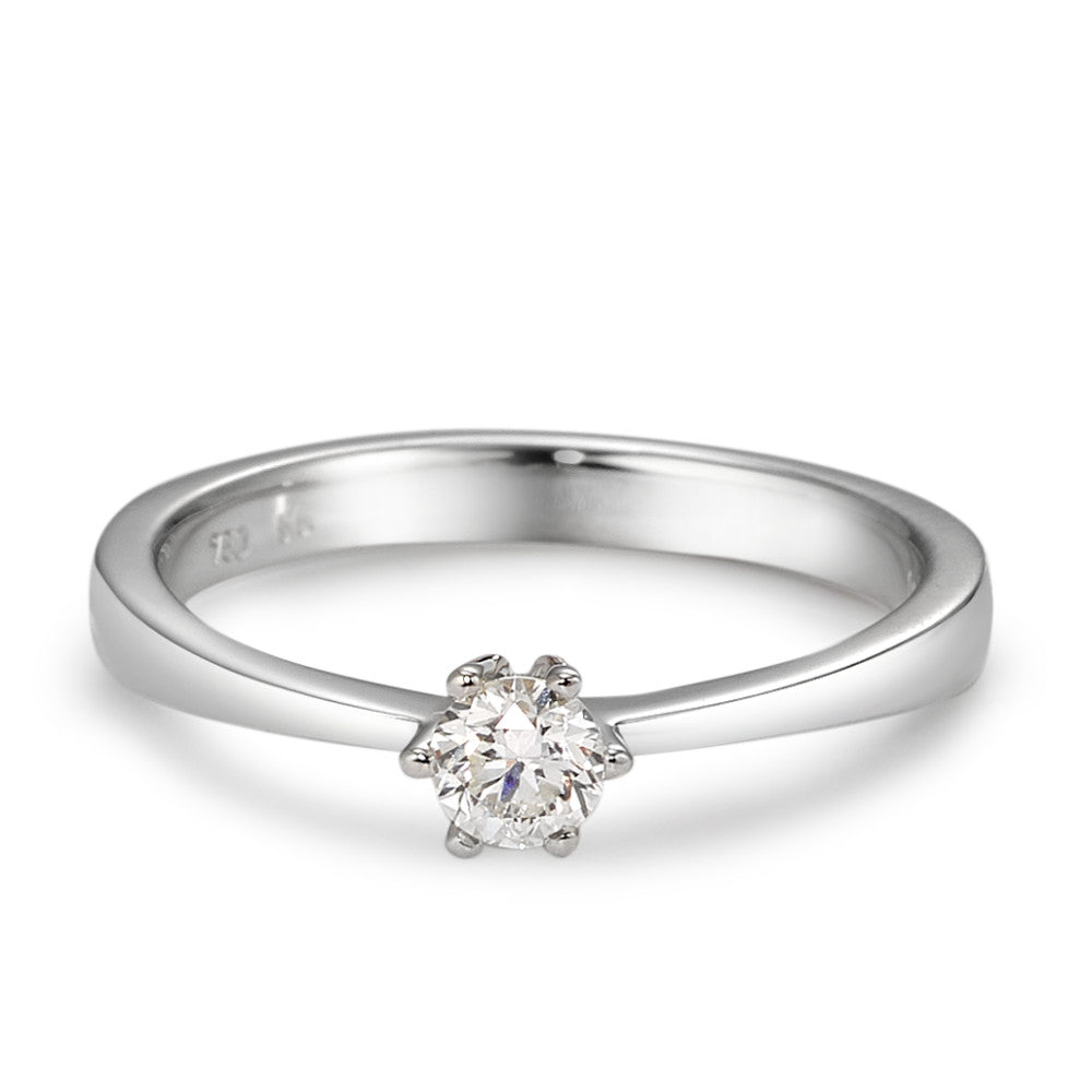 Anillo solitario 750/oro blanco de 18 quilates Diamante blanco, 0.20 ct, [Brillant], w-si