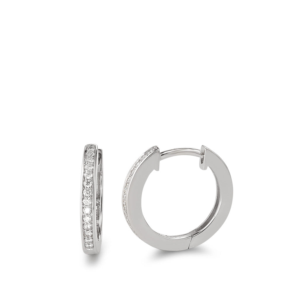Aro con bisagra 750/oro blanco de 18 quilates Diamante 0.14 ct, 28 piedras, w-si