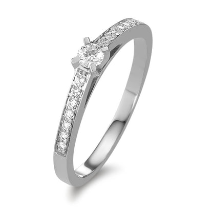Anillo de dedo 750/oro blanco de 18 quilates Diamante 0.17 ct, 15 piedras, w-si