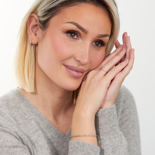 Anillo de dedo 750/oro blanco de 18 quilates Diamante 0.17 ct, 15 piedras, w-si