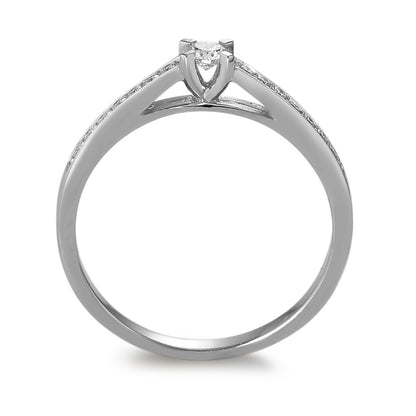 Anillo de dedo 750/oro blanco de 18 quilates Diamante 0.17 ct, 15 piedras, w-si