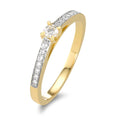 Anillo de dedo 750/oro amarillo de 18 quilates Diamante 0.17 ct, 15 piedras, w-si