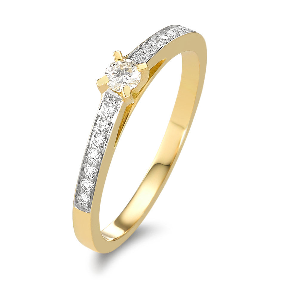 Anillo de dedo 750/oro amarillo de 18 quilates Diamante 0.17 ct, 15 piedras, w-si