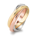 Anillo de dedo 750/oro amarillo de 18 quilates, 750/oro blanco de 18 quilates, 750/oro rojo de 18 quilates