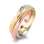 Anillo de dedo 750/oro amarillo de 18 quilates, 750/oro blanco de 18 quilates, 750/oro rojo de 18 quilates