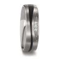 Anillo de pareja Titanio, Carbón Diamante 0.03 ct, 3 piedras, tw-si