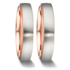 Anillo de pareja 750/oro rojo de 18 quilates, 750/oro blanco de 18 quilates