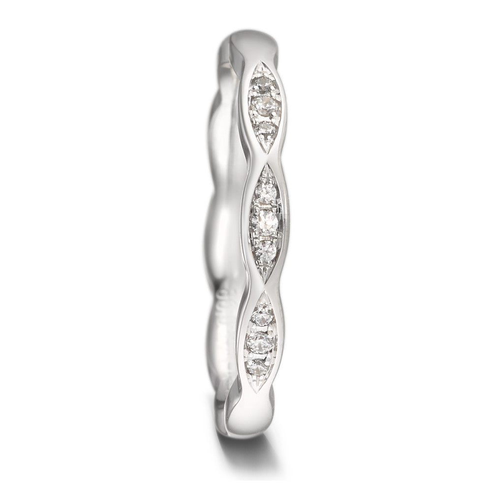 Anillo de pareja 750/oro blanco de 18 quilates Diamante 0.06 ct, 9 piedras, tw-vsi