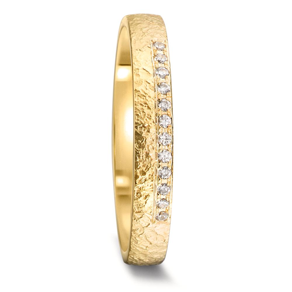 Anillo de pareja 750/oro amarillo de 18 quilates Diamante 0.06 ct, 12 piedras, tw-vsi