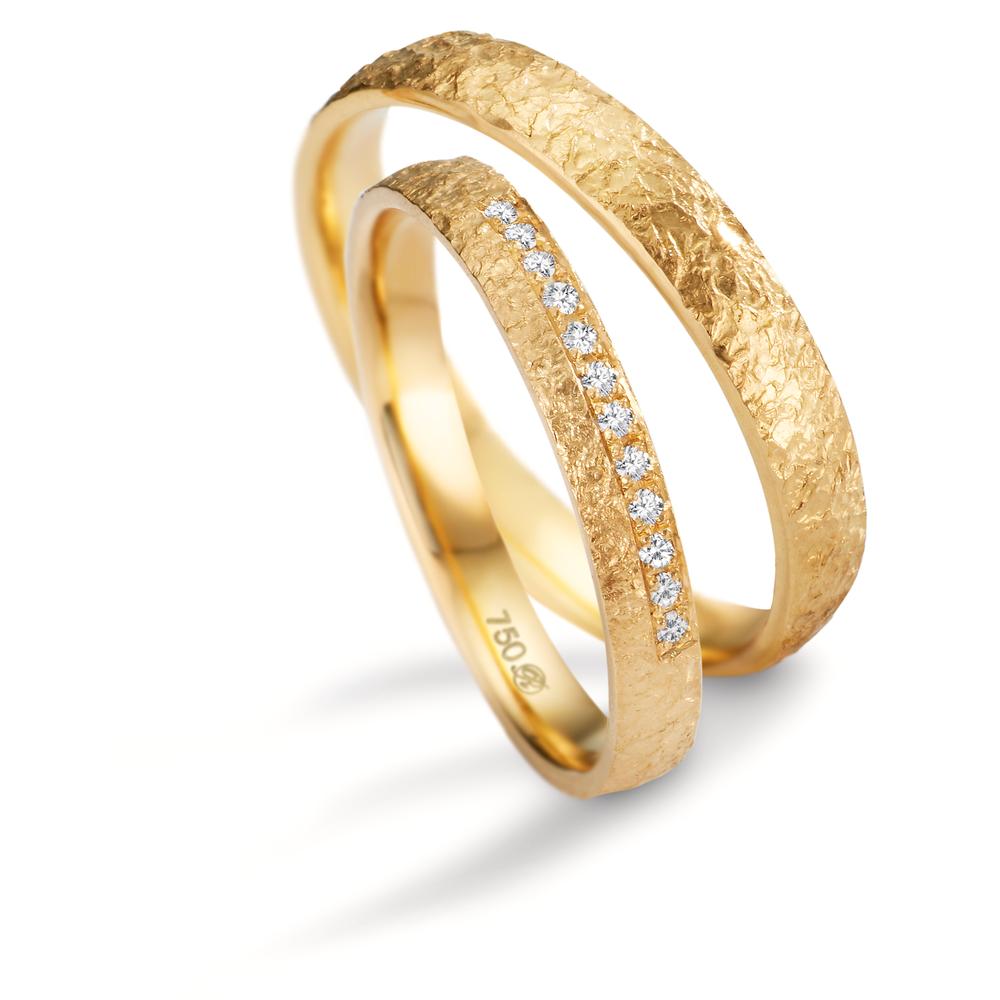Anillo de pareja 750/oro amarillo de 18 quilates Diamante 0.06 ct, tw-vsi