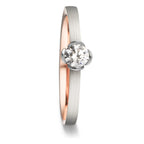 Anillo solitario 750/oro rojo de 18 quilates, 750/oro blanco de 18 quilates Diamante 0.25 ct, tw-vsi