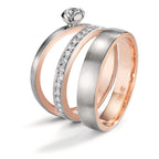 Anillo solitario 750/oro rojo de 18 quilates, 750/oro blanco de 18 quilates Diamante 0.25 ct, tw-vsi
