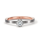 Anillo solitario 750/oro rojo de 18 quilates, 750/oro blanco de 18 quilates Diamante 0.25 ct, tw-vsi
