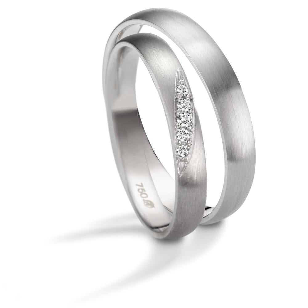 Anillo de pareja 750/oro blanco de 18 quilates