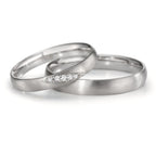 Anillo de pareja 750/oro blanco de 18 quilates