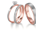 Anillo solitario 750/oro rojo de 18 quilates, 750/oro blanco de 18 quilates Diamante 0.25 ct, tw-vsi