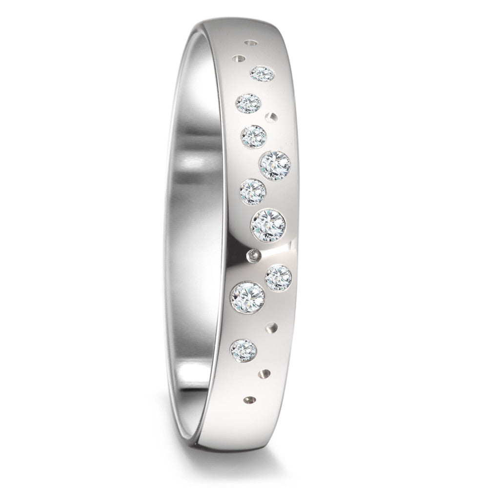 Anillo de pareja 750/oro blanco de 18 quilates Diamante 0.087 ct, 9 piedras, tw-si