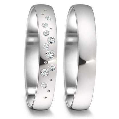 Anillo de pareja 750/oro blanco de 18 quilates
