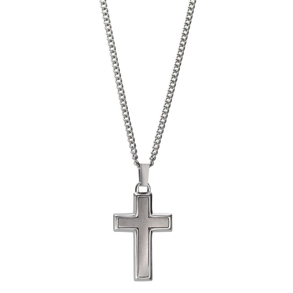 Collar con colgante Acero inoxidable Cruz 55 cm