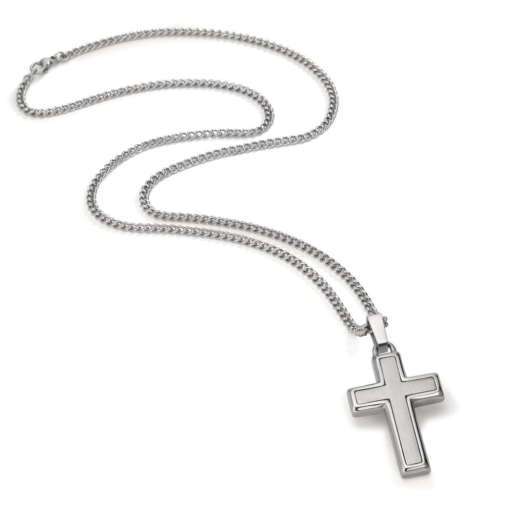 Collar con colgante Acero inoxidable Cruz 55 cm