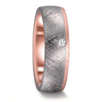 Anillo de pareja 999 tantalio, oro rosa de 585/14 kt Diamante 0.03 ct, w-si
