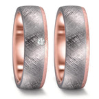 Anillo de pareja 999 tantalio, oro rosa de 585/14 kt