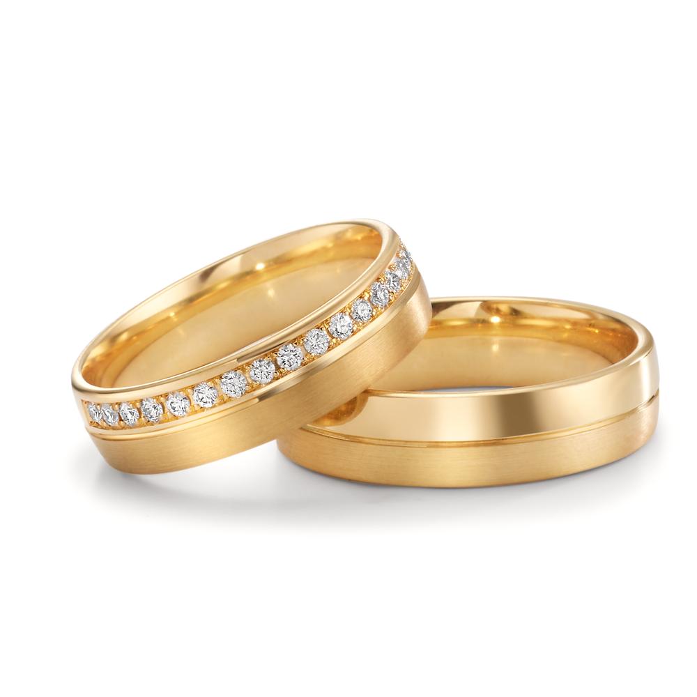 Anillo de pareja 750/oro amarillo de 18 quilates