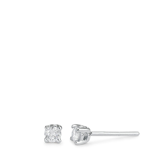 Pendientes 750/oro blanco de 18 quilates Diamante blanco, 0.25 ct, 2 piedras, [Brillant], w-si Ø3.5 mm