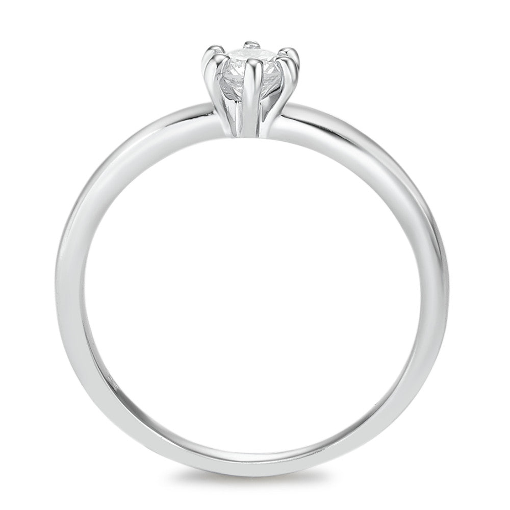 Anillo solitario 750/oro blanco de 18 quilates Diamante blanco, 0.25 ct, [Brillant], w-si
