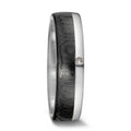 Anillo de pareja Oro blanco de 585/14 kt., Carbón Diamante 0.01 ct, tw-si