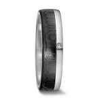 Anillo de pareja Oro blanco de 585/14 kt., Carbón Diamante 0.01 ct, tw-si