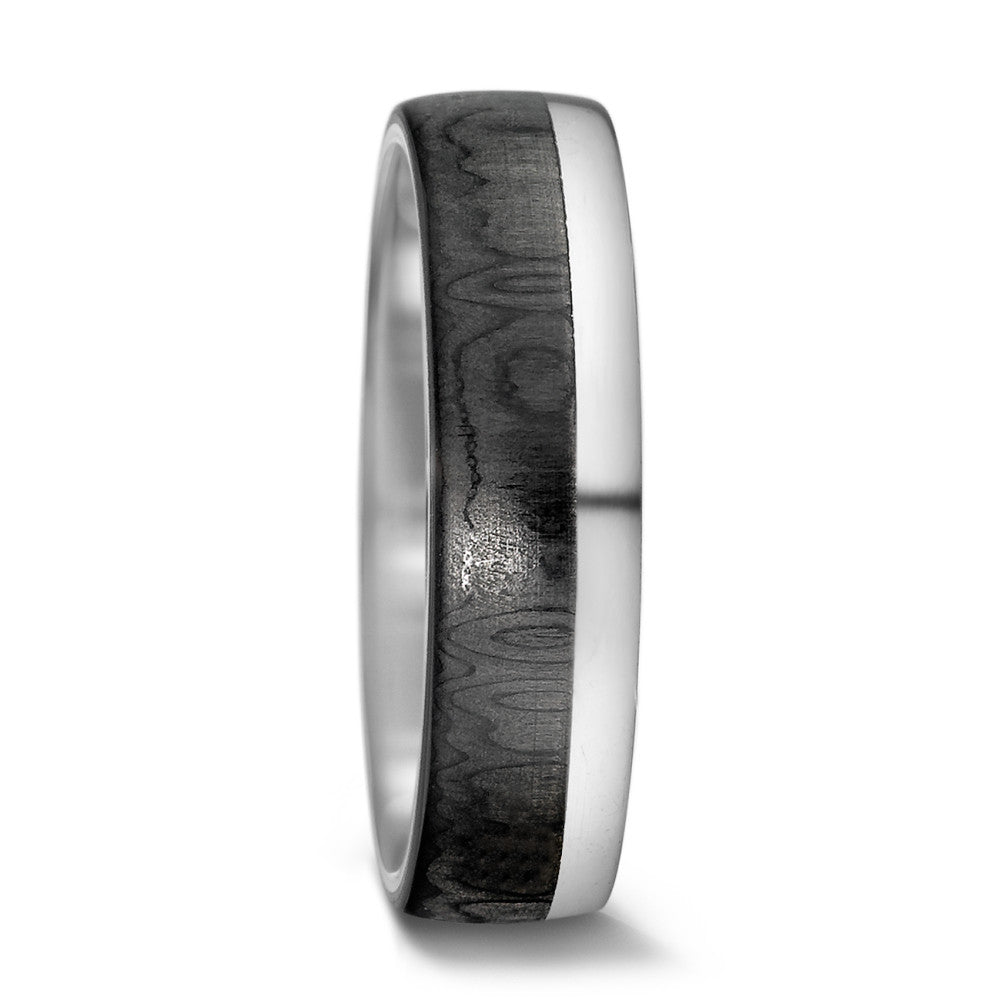 Anillo de pareja Oro blanco de 585/14 kt., Carbón