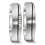 Anillo de pareja Oro blanco de 585/14 kt., Carbón