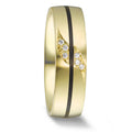 Anillo de pareja Oro amarillo de 585/14 kt., Carbón Diamante 0.048 ct, 6 piedras, w-si