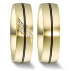 Anillo de pareja Oro amarillo de 585/14 kt., Carbón