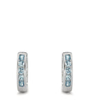 Aro con bisagra Plata Circonita Azul claro Rodio plateado