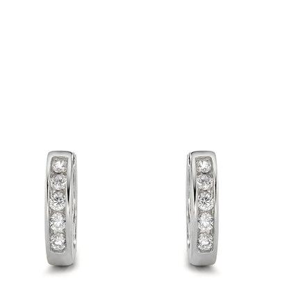 Aro con bisagra Plata Circonita blanco Rodio plateado