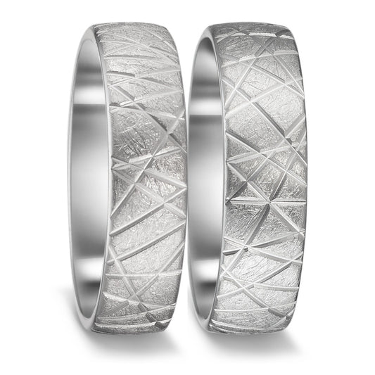 Anillo de pareja 750/oro blanco de 18 quilates