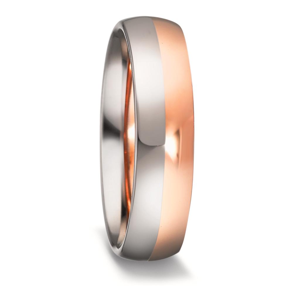 Anillo de pareja 750/oro blanco de 18 quilates, 750/oro rosa de 18 quilates