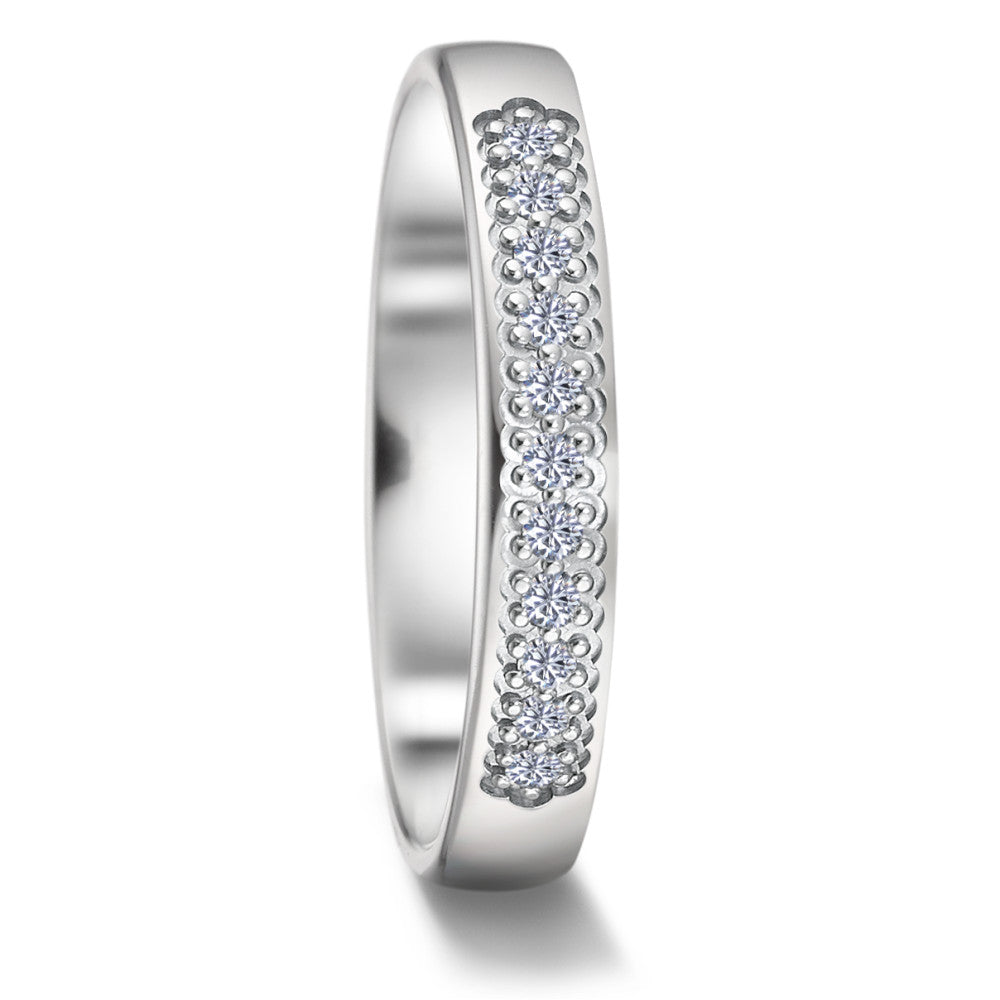Anillo de pareja 750/oro blanco de 18 quilates Diamante 0.11 ct, 11 piedras, tw-vsi