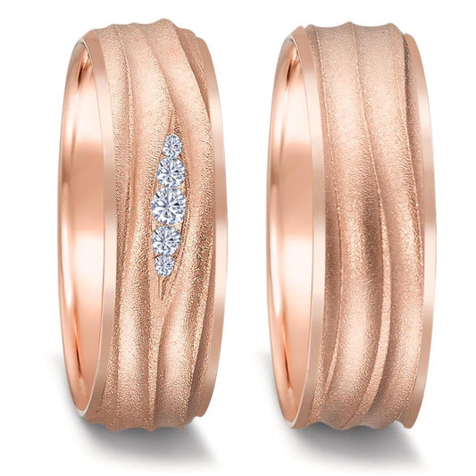 Anillo de pareja 750/oro rojo de 18 quilates