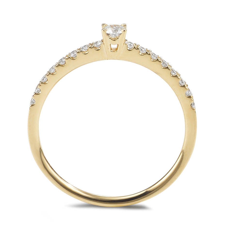 Anillo solitario 750/oro amarillo de 18 quilates Diamante 0.25 ct, 17 piedras, w-si