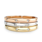 Anillo 750/oro blanco de 18 quilates, 750/oro amarillo de 18 quilates, 750/oro rojo de 18 quilates Diamante 0.13 ct, 13 piedras, w-si
