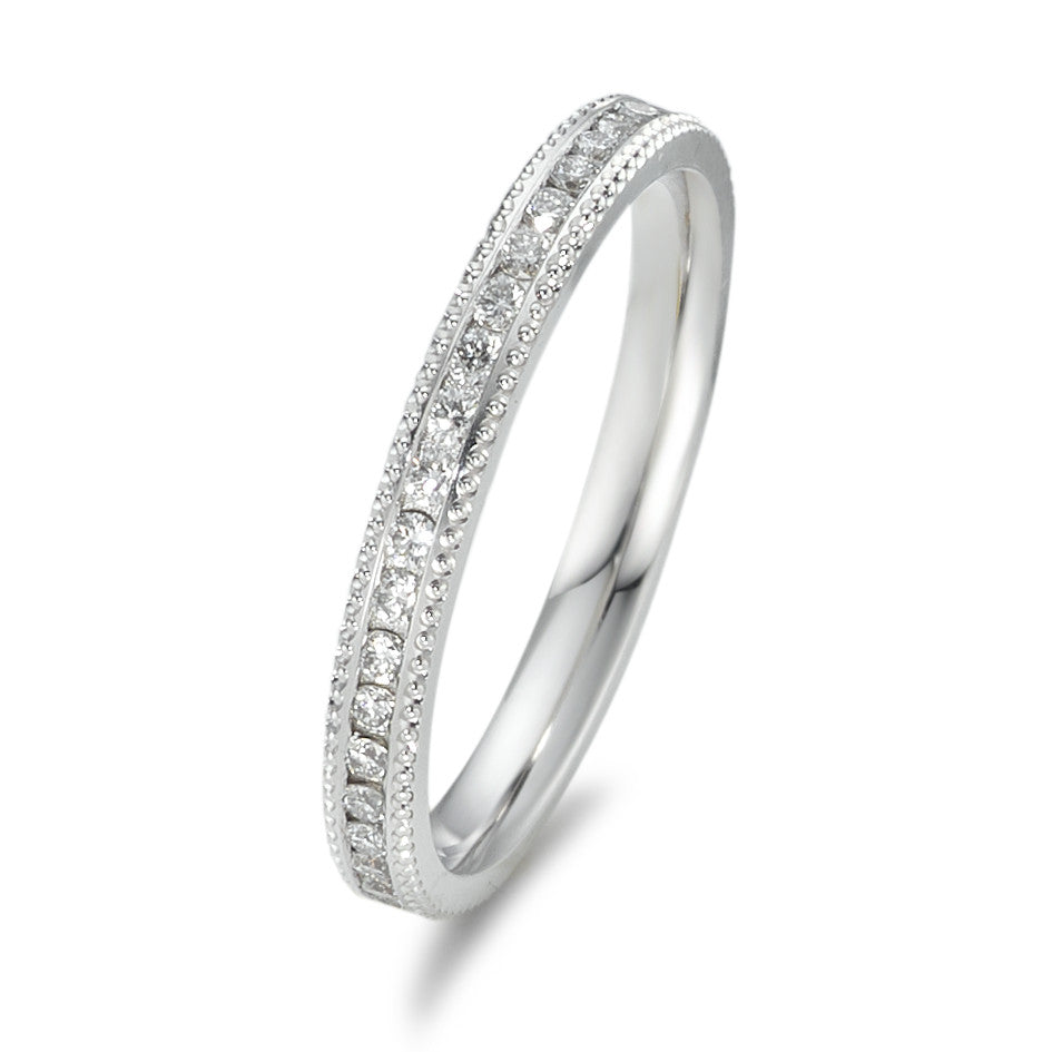 Anillo de memoria 750/oro blanco de 18 quilates Diamante 0.41 ct, 41 piedras, w-si