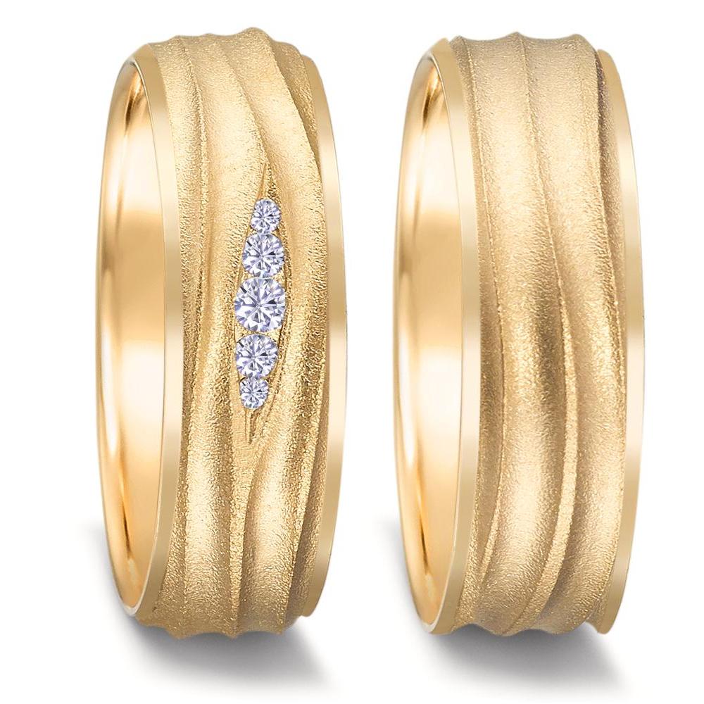 Anillo de pareja 750/oro amarillo de 18 quilates