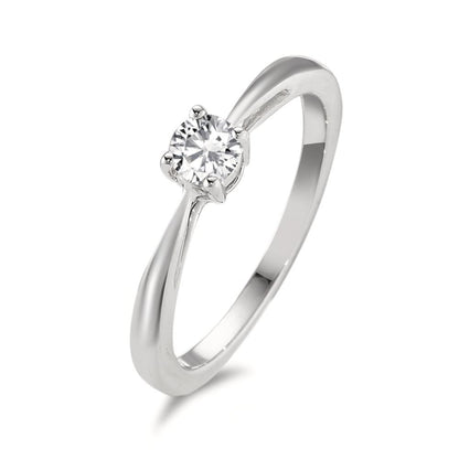 Anillo solitario 750/oro blanco de 18 quilates Diamante 0.25 ct, w-si