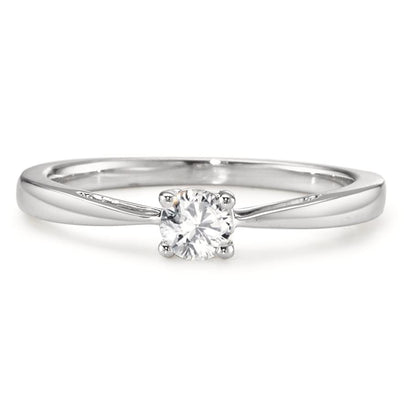 Anillo solitario 750/oro blanco de 18 quilates Diamante 0.25 ct, w-si