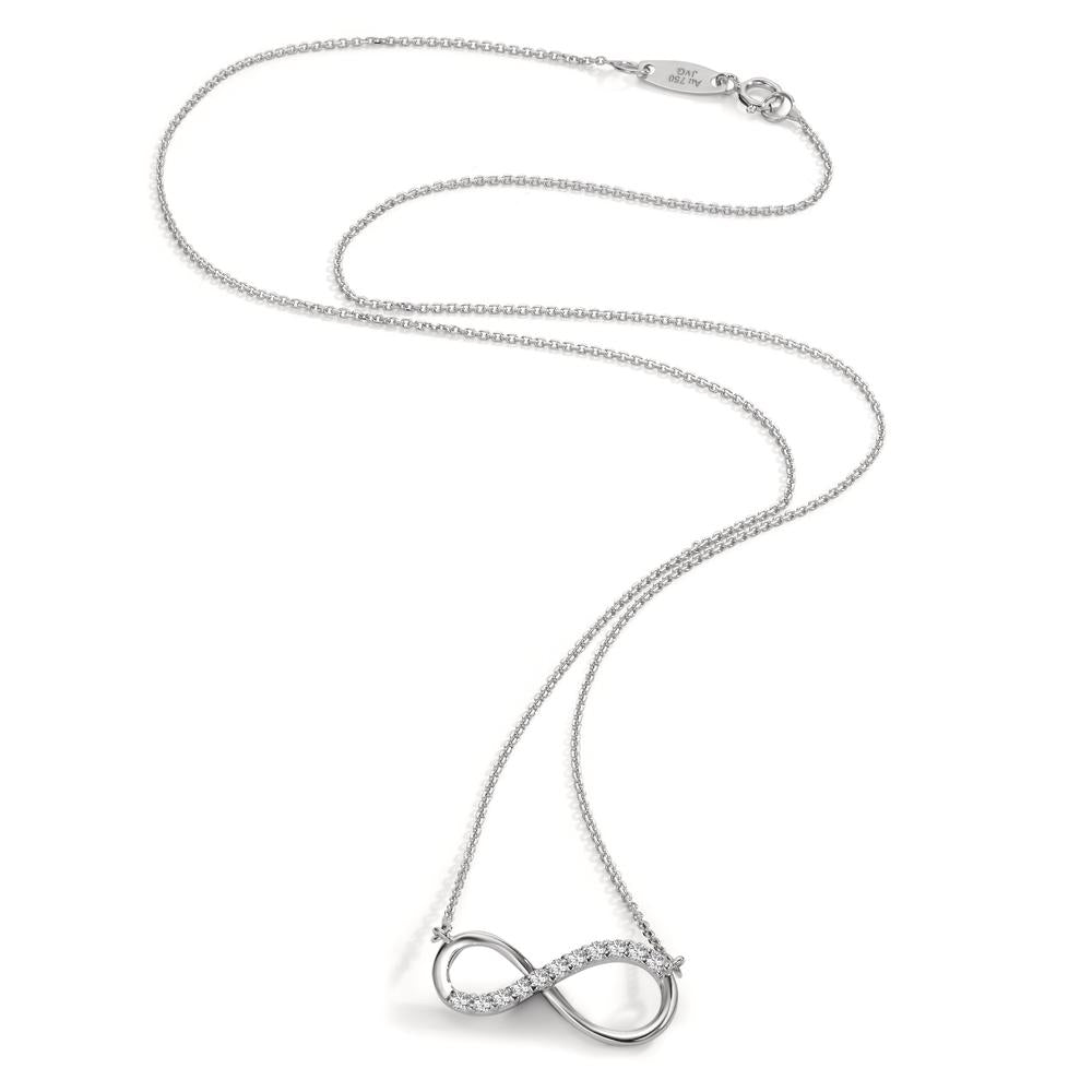 Collar 750/oro blanco de 18 quilates Circonita 11 piedras Infinito 42 cm