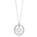 Collar 750/oro blanco de 18 quilates Circonita árbol de la vida 42 cm Ø18 mm