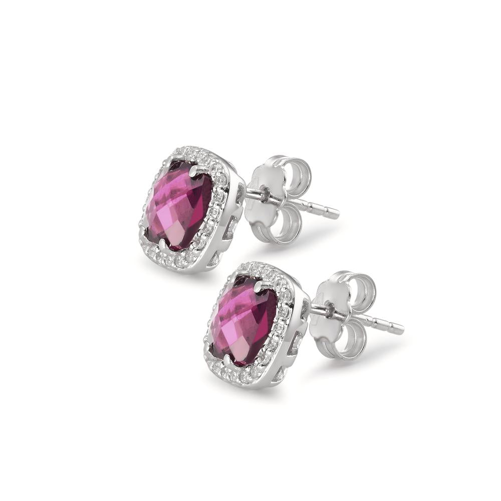 Pendientes 750/oro blanco de 18 quilates Rodolita Ø9 mm
